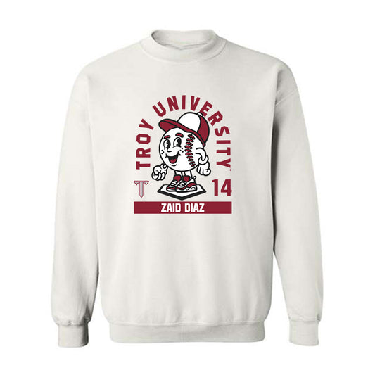 Troy - NCAA Baseball : Zaid Diaz - Fashion Shersey Crewneck Sweatshirt-0