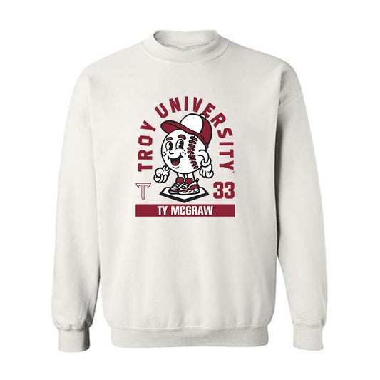 Troy - NCAA Baseball : Ty McGraw - Fashion Shersey Crewneck Sweatshirt-0