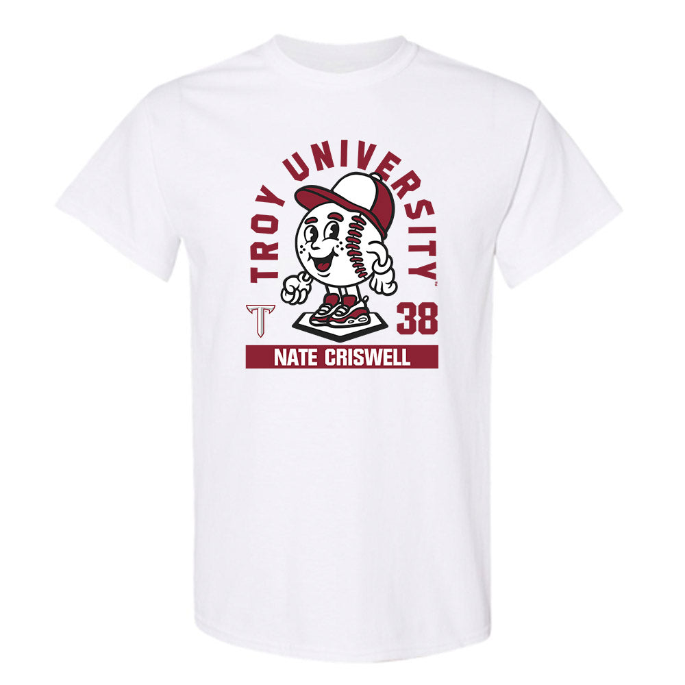 Troy - NCAA Baseball : Nate Criswell - Fashion Shersey T-Shirt-0