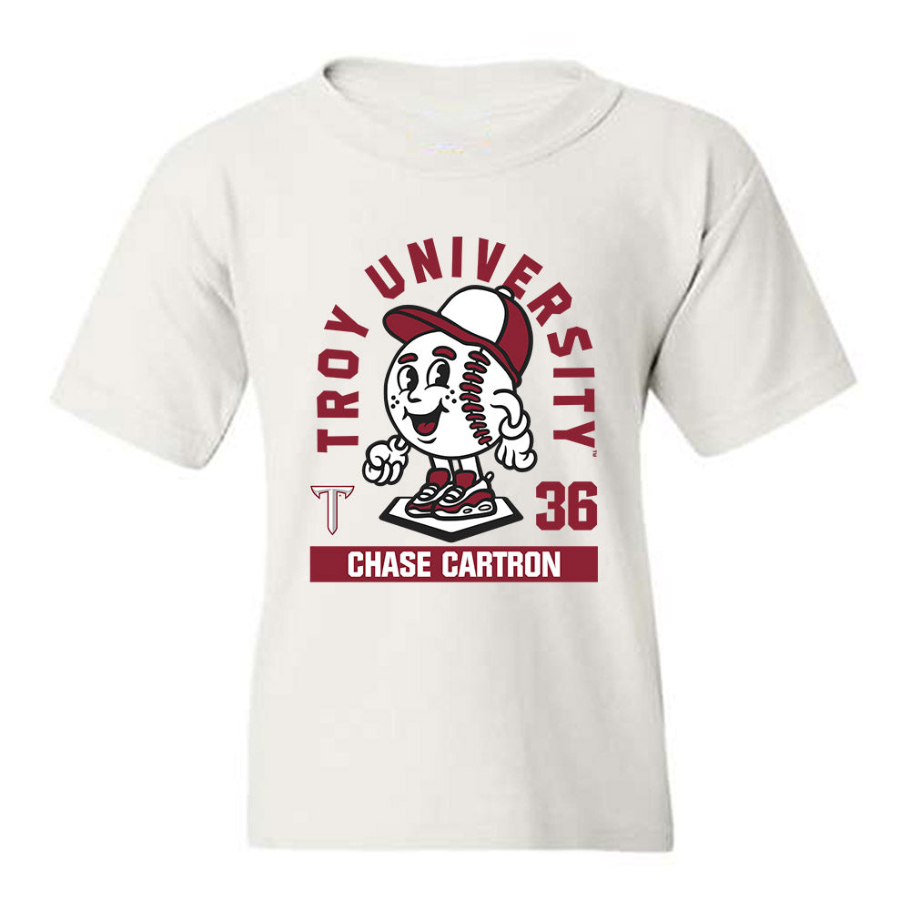 Troy - NCAA Baseball : Chase Cartron - Fashion Shersey Youth T-Shirt-0