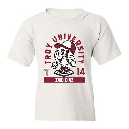 Troy - NCAA Baseball : Zaid Diaz - Fashion Shersey Youth T-Shirt-0