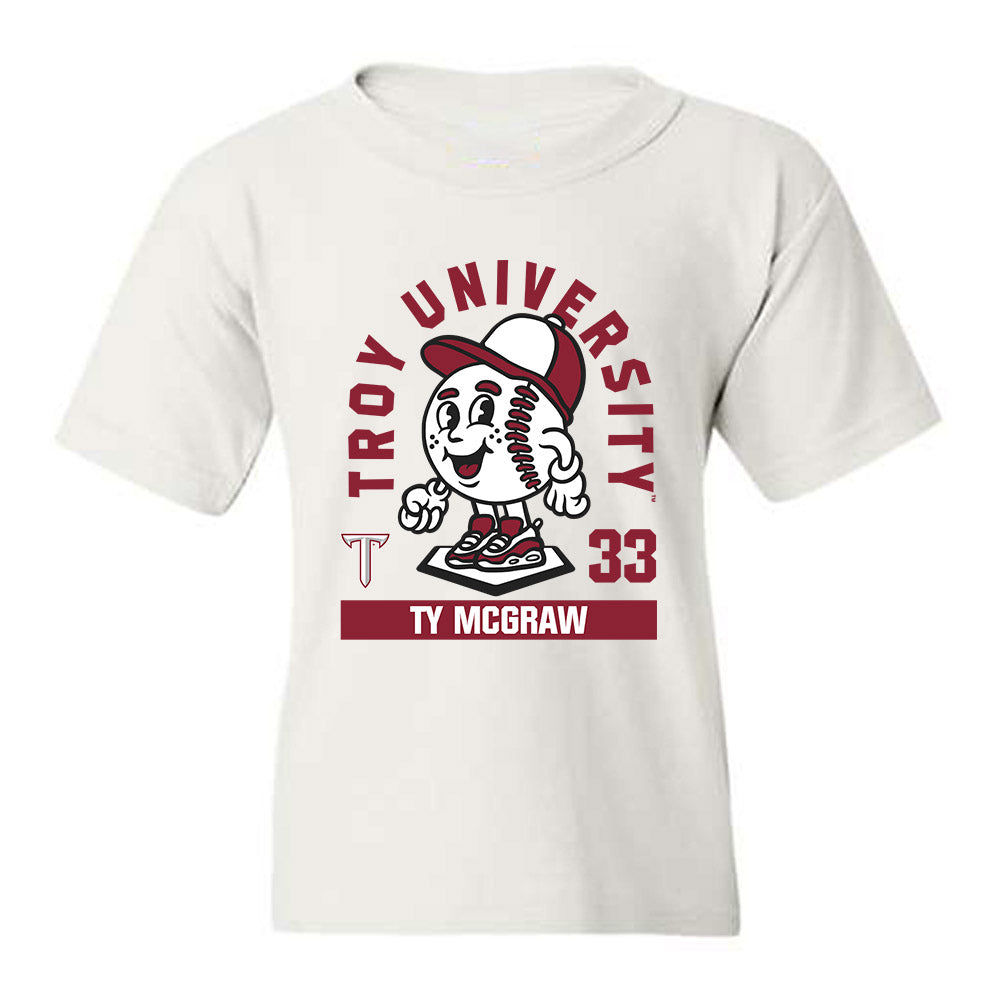 Troy - NCAA Baseball : Ty McGraw - Fashion Shersey Youth T-Shirt-0