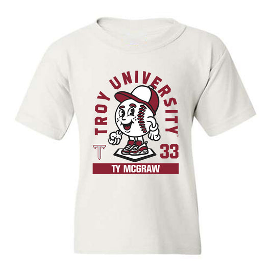 Troy - NCAA Baseball : Ty McGraw - Fashion Shersey Youth T-Shirt-0