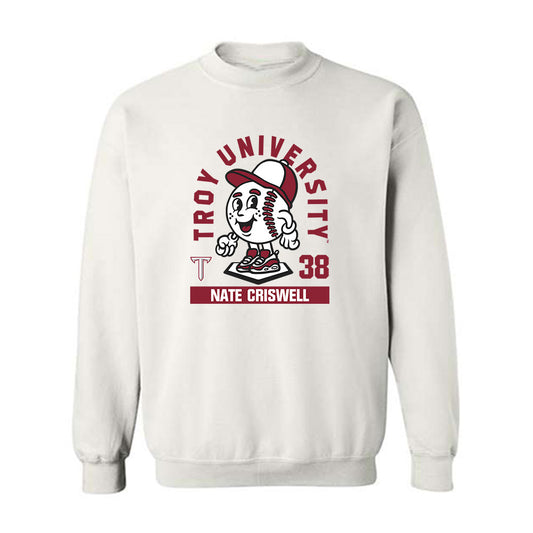 Troy - NCAA Baseball : Nate Criswell - Fashion Shersey Crewneck Sweatshirt-0