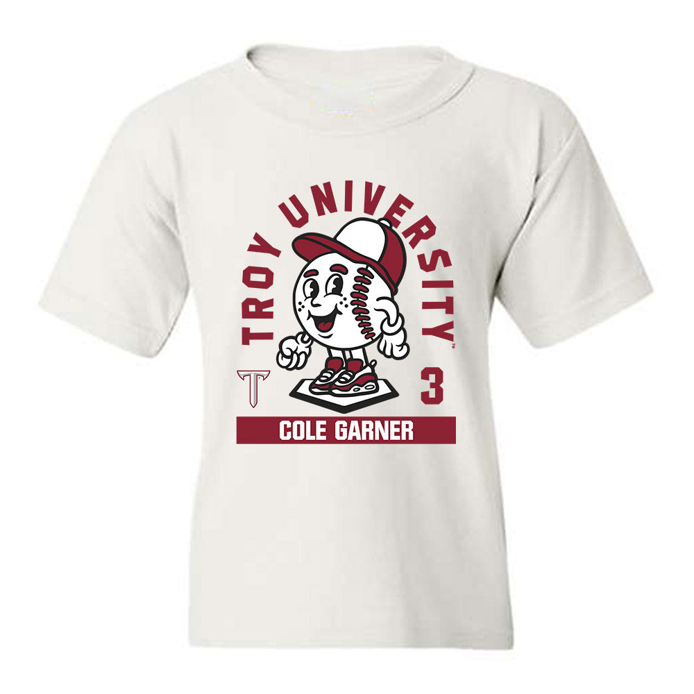 Troy - NCAA Baseball : Cole Garner - Fashion Shersey Youth T-Shirt-0