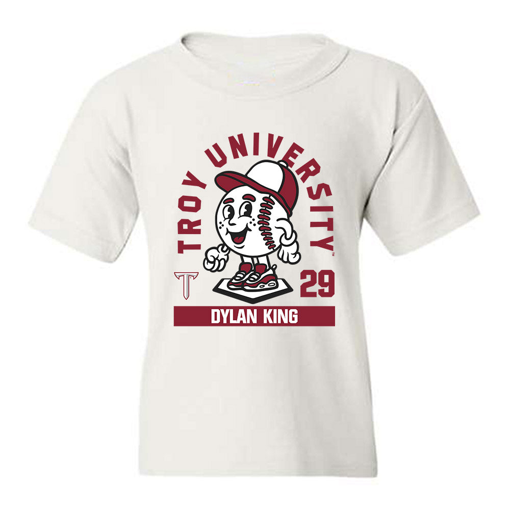 Troy - NCAA Baseball : Dylan King - Fashion Shersey Youth T-Shirt-0