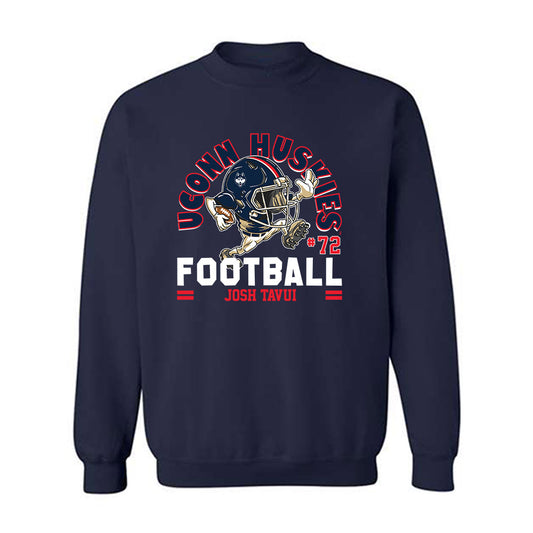 UConn - NCAA Football : Josh Tavui - Fashion Shersey Crewneck Sweatshirt-0