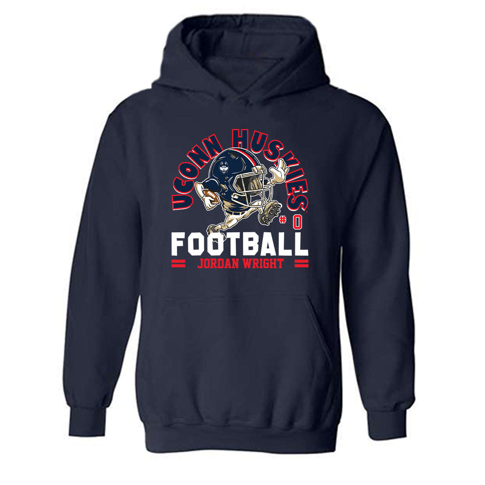 UConn - NCAA Football : Jordan Wright - Fashion Shersey Hooded Sweatshirt