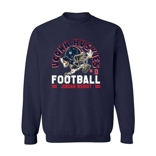 UConn - NCAA Football : Jordan Wright - Fashion Shersey Crewneck Sweatshirt-0