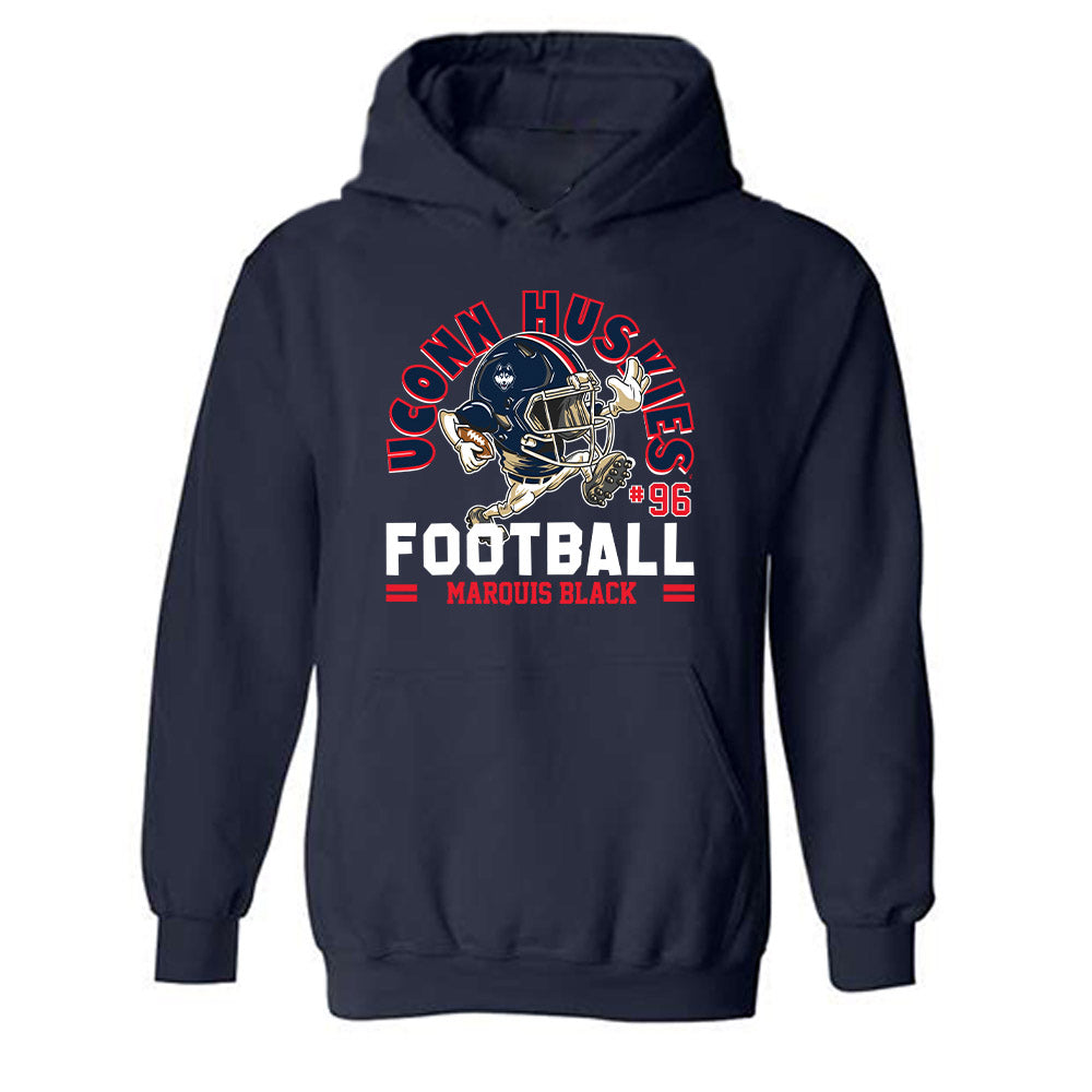 UConn - NCAA Football : Marquis Black - Fashion Shersey Hooded Sweatshirt-0