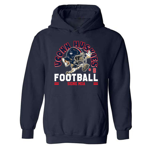 UConn - NCAA Football : Sione Moa - Fashion Shersey Hooded Sweatshirt-0