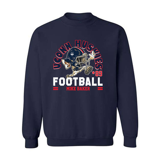 UConn - NCAA Football : Mike Baker - Fashion Shersey Crewneck Sweatshirt-0