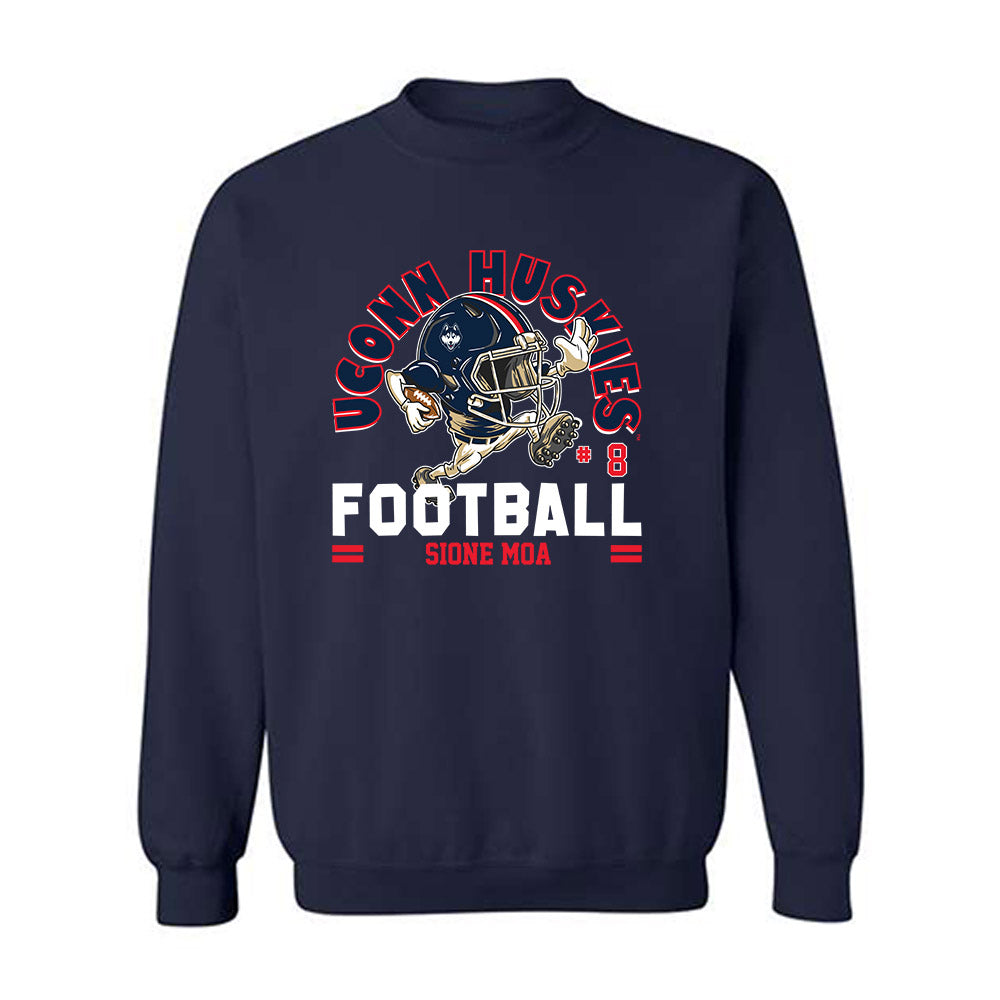 UConn - NCAA Football : Sione Moa - Fashion Shersey Crewneck Sweatshirt-0
