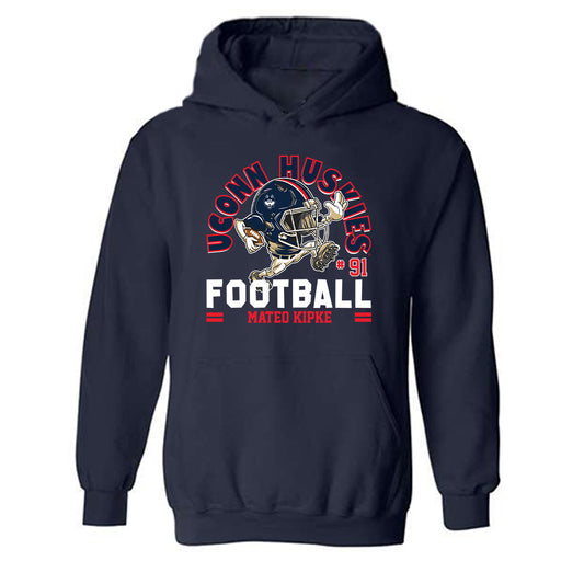 UConn - NCAA Football : Mateo Kipke - Fashion Shersey Hooded Sweatshirt-0