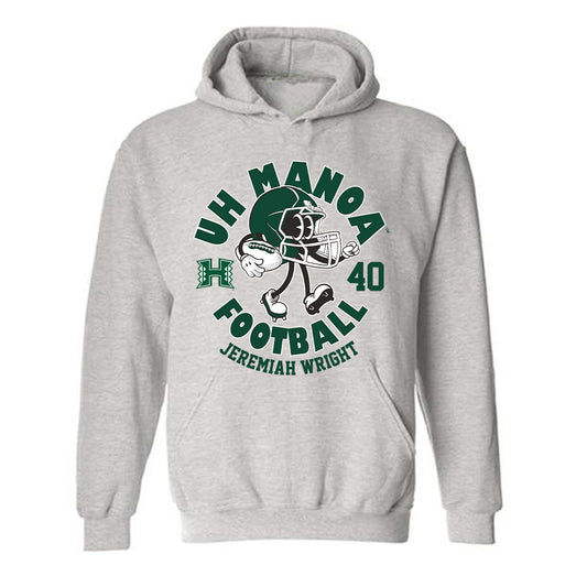 Hawaii - NCAA Football : Jeremiah Wright - Fashion Shersey Hooded Sweatshirt