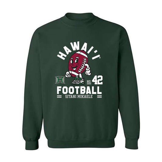 Hawaii - NCAA Football : Sitani Mikaele - Fashion Shersey Crewneck Sweatshirt-0