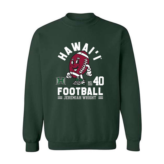 Hawaii - NCAA Football : Jeremiah Wright - Fashion Shersey Crewneck Sweatshirt