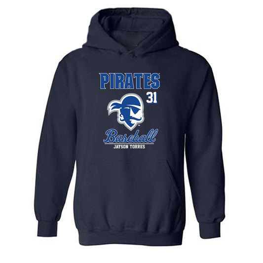 Seton Hall - NCAA Baseball : Jayson Torres - Fashion Shersey Hooded Sweatshirt-0