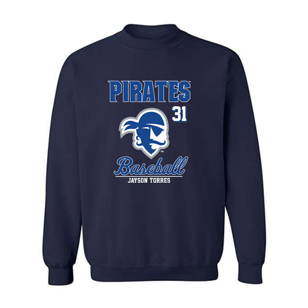 Seton Hall - NCAA Baseball : Jayson Torres - Fashion Shersey Crewneck Sweatshirt-0