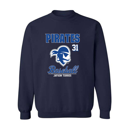 Seton Hall - NCAA Baseball : Jayson Torres - Fashion Shersey Crewneck Sweatshirt-0