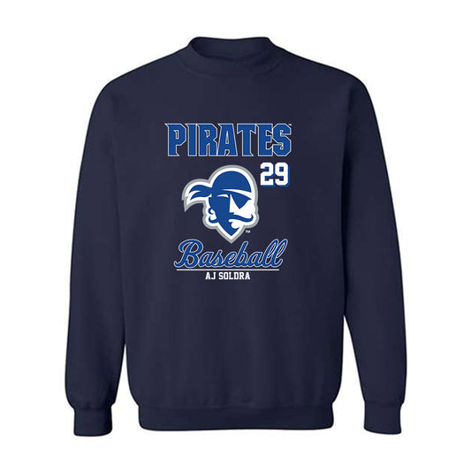 Seton Hall - NCAA Baseball : AJ Soldra - Fashion Shersey Crewneck Sweatshirt-0