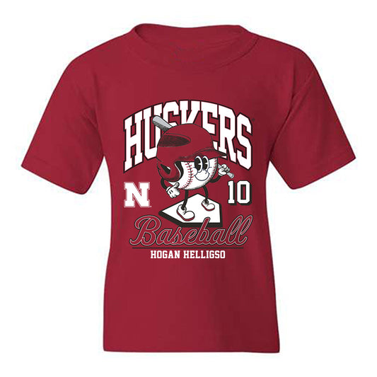 Nebraska - NCAA Baseball : Hogan Helligso - Fashion Shersey Youth T-Shirt-0