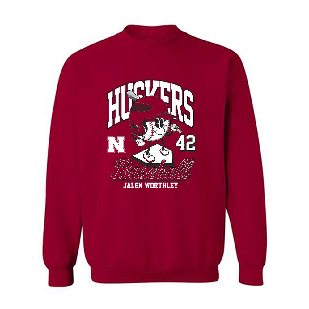 Nebraska - NCAA Baseball : Jalen Worthley - Crewneck Sweatshirt