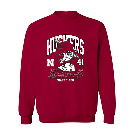 Nebraska - NCAA Baseball : Chase Olson - Fashion Shersey Crewneck Sweatshirt-0