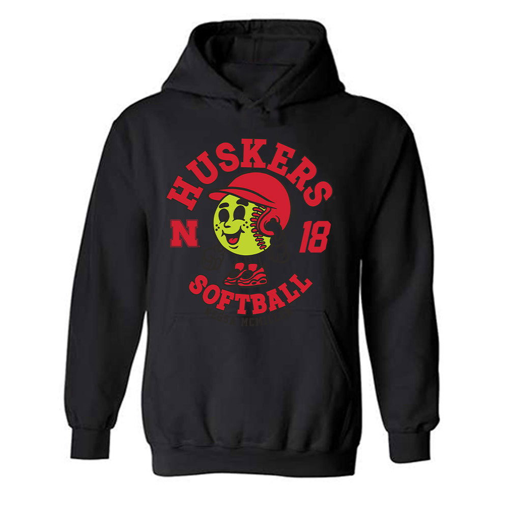 Nebraska - NCAA Softball : Nessa McMillen - Fashion Shersey Hooded Sweatshirt-0