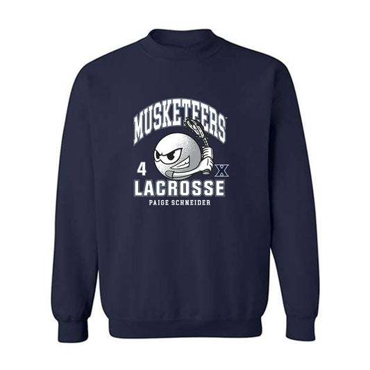 Xavier - NCAA Women's Lacrosse : Paige Schneider - Crewneck Sweatshirt-0