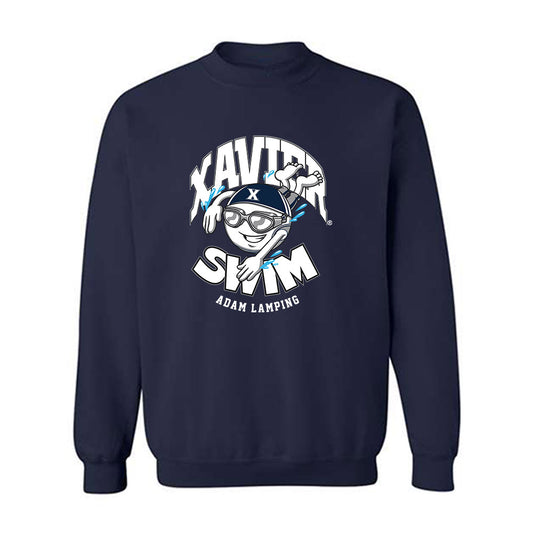Xavier - NCAA Men's Swimming & Diving : Adam Lamping - Fashion Shersey Crewneck Sweatshirt-0