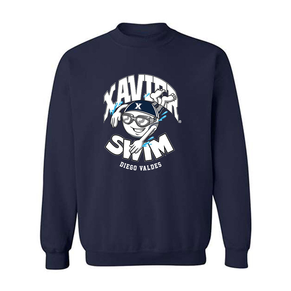 Xavier - NCAA Men's Swimming & Diving : Diego Valdes - Fashion Shersey Crewneck Sweatshirt-0