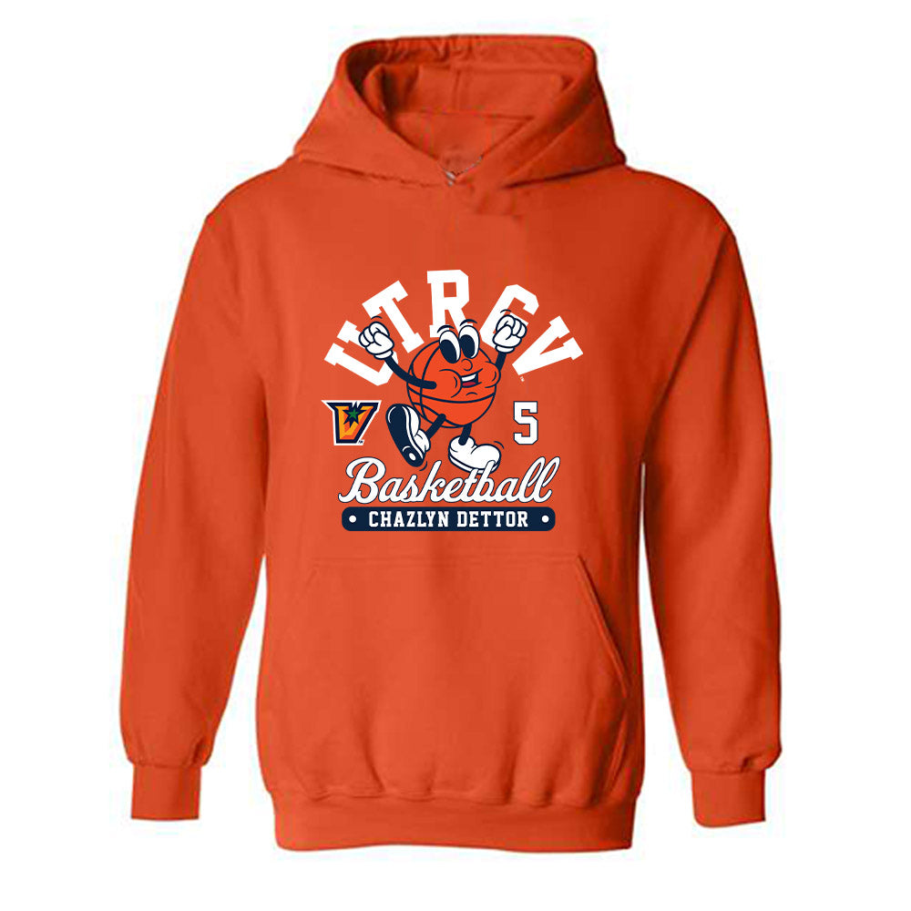 UTRGV - NCAA Women's Basketball : Chazlyn Dettor - Fashion Shersey Hooded Sweatshirt-0