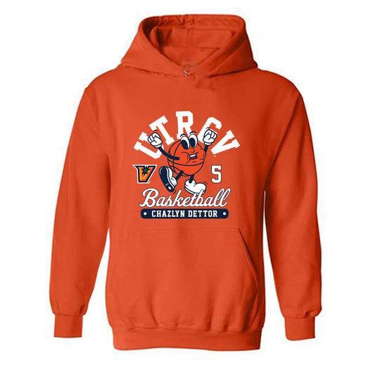 UTRGV - NCAA Women's Basketball : Chazlyn Dettor - Fashion Shersey Hooded Sweatshirt-0