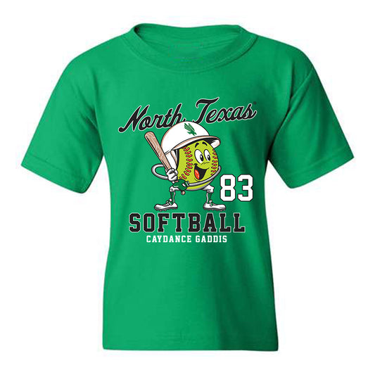 North Texas - NCAA Softball : Caydance Gaddis - Fashion Shersey Youth T-Shirt