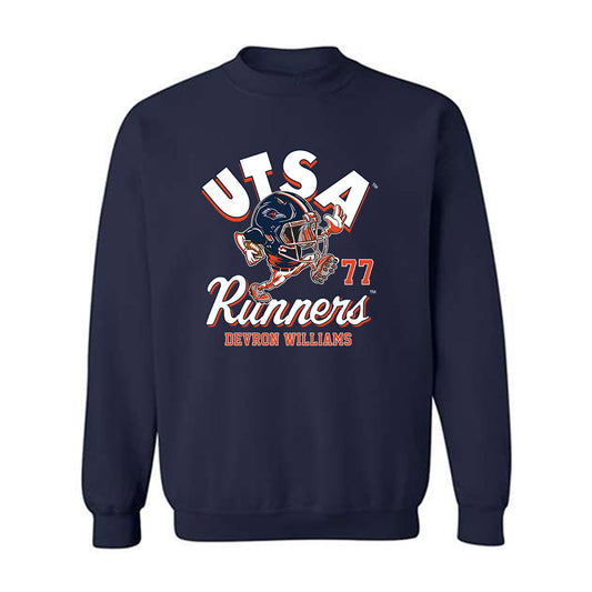 UTSA - NCAA Football : Devron Williams - Fashion Shersey Crewneck Sweatshirt-0