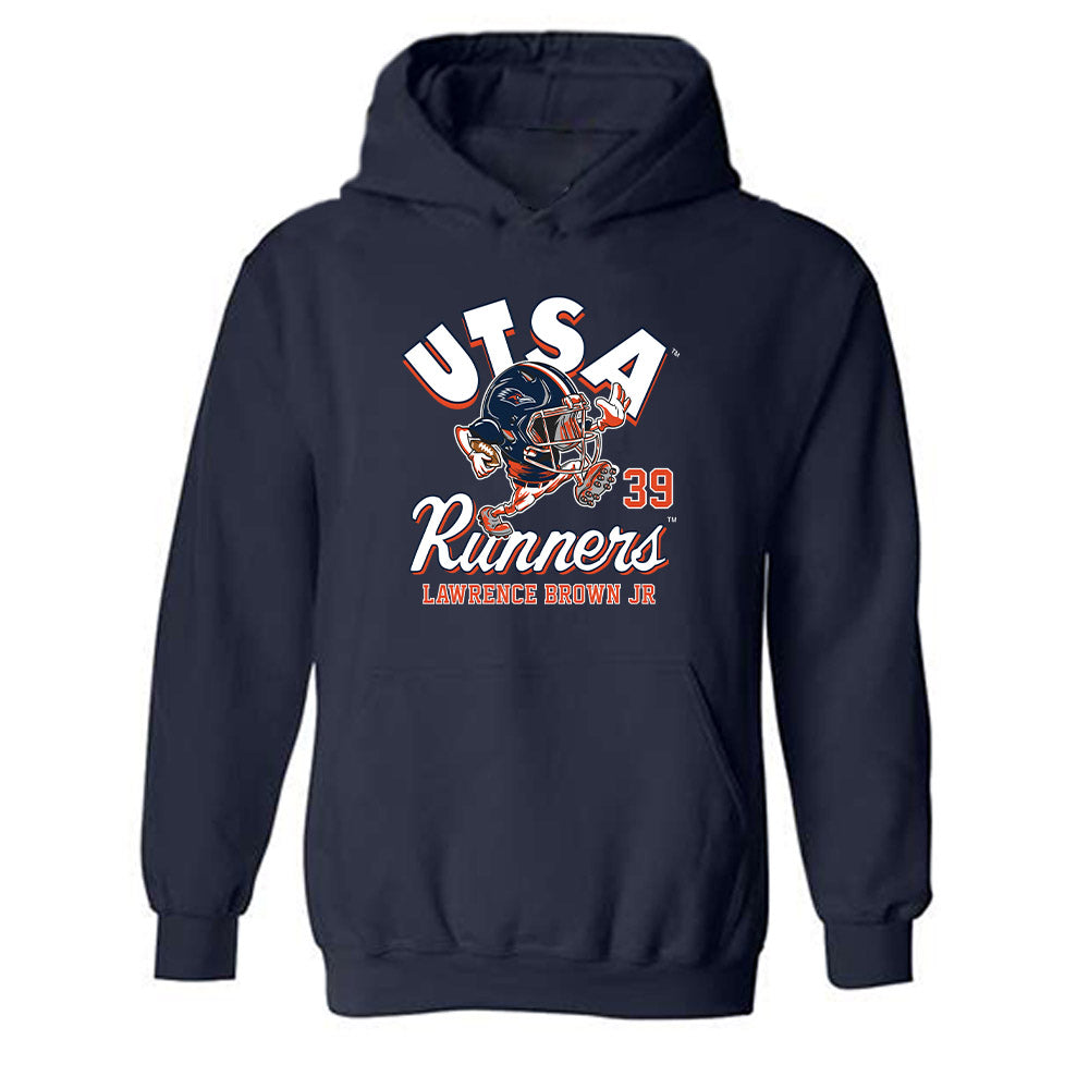 UTSA - NCAA Football : Lawrence Brown Jr - Fashion Shersey Hooded Sweatshirt-0