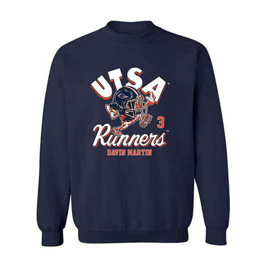 UTSA - NCAA Football : Davin Martin - Fashion Shersey Crewneck Sweatshirt-0