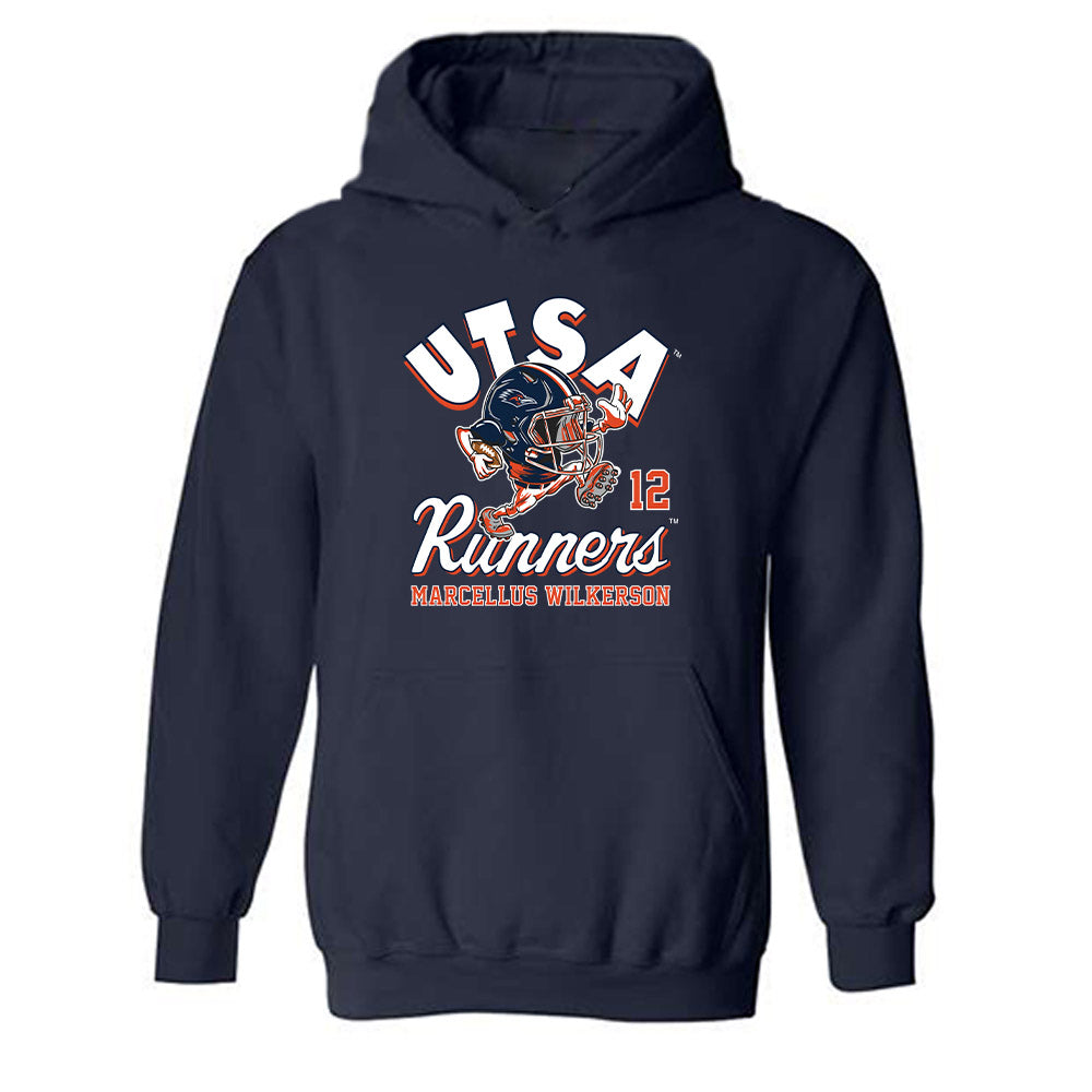 UTSA - NCAA Football : Marcellus Wilkerson - Fashion Shersey Hooded Sweatshirt-0