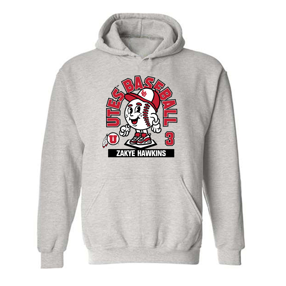 Utah - NCAA Baseball : Zakye Hawkins - Fashion Shersey Hooded Sweatshirt-0