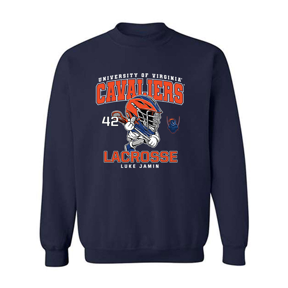 Virginia - NCAA Men's Lacrosse : Luke Jamin - Fashion Shersey Crewneck Sweatshirt-0