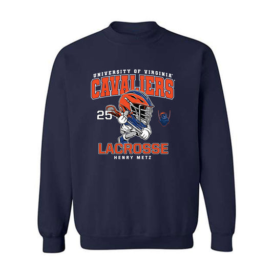 Virginia - NCAA Men's Lacrosse : Henry Metz - Crewneck Sweatshirt Fashion Shersey