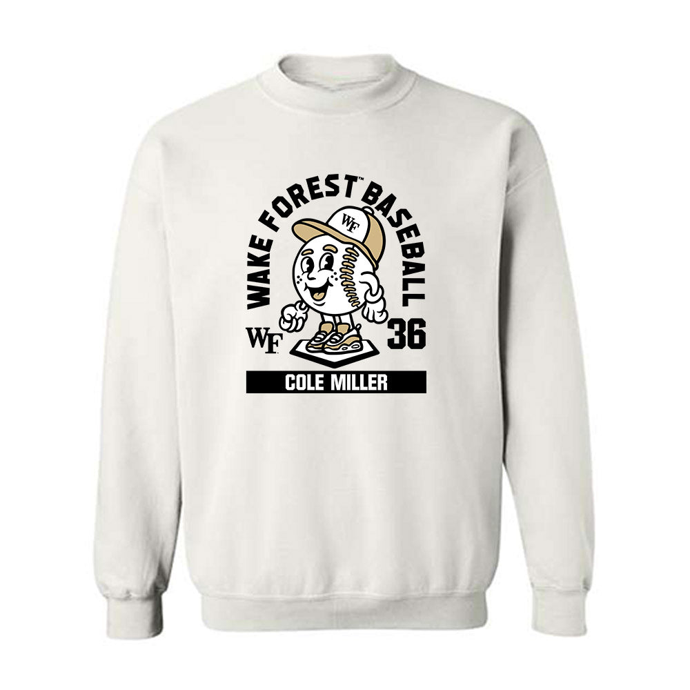 Wake Forest - NCAA Baseball : Cole Miller - Fashion Shersey Crewneck Sweatshirt-0