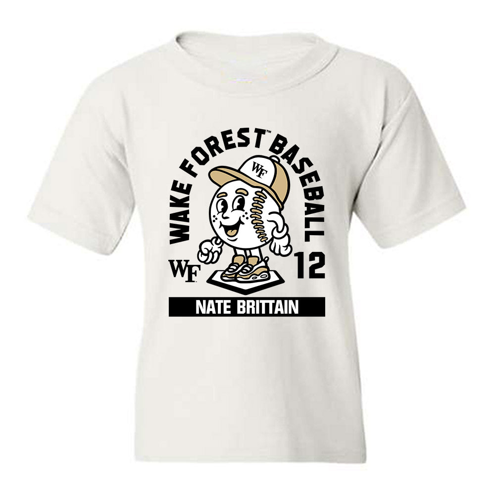 Wake Forest - NCAA Baseball : Nate Brittain - Fashion Shersey Youth T-Shirt-0