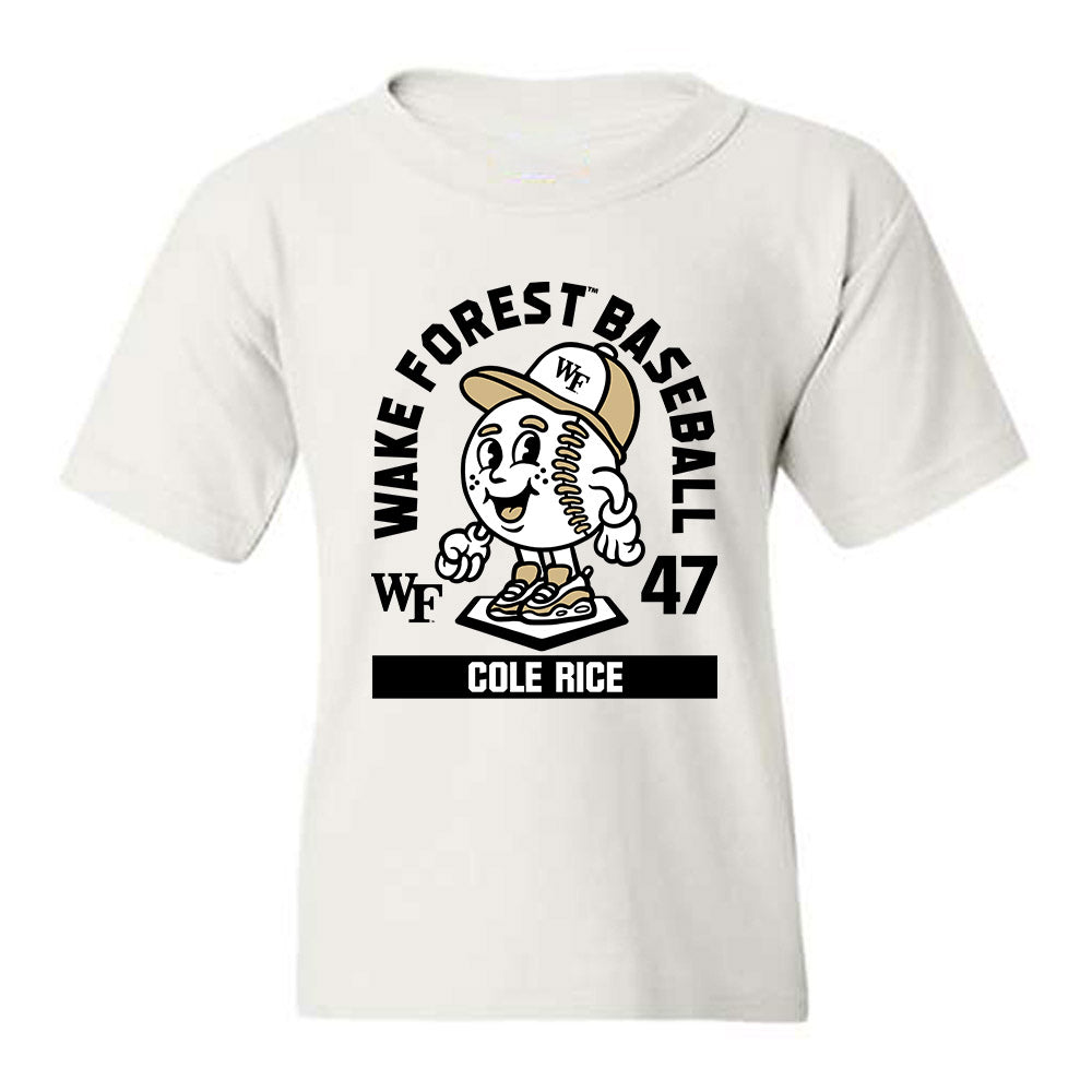 Wake Forest - NCAA Baseball : Cole Rice - Fashion Shersey Youth T-Shirt-0