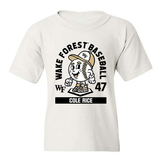 Wake Forest - NCAA Baseball : Cole Rice - Fashion Shersey Youth T-Shirt-0