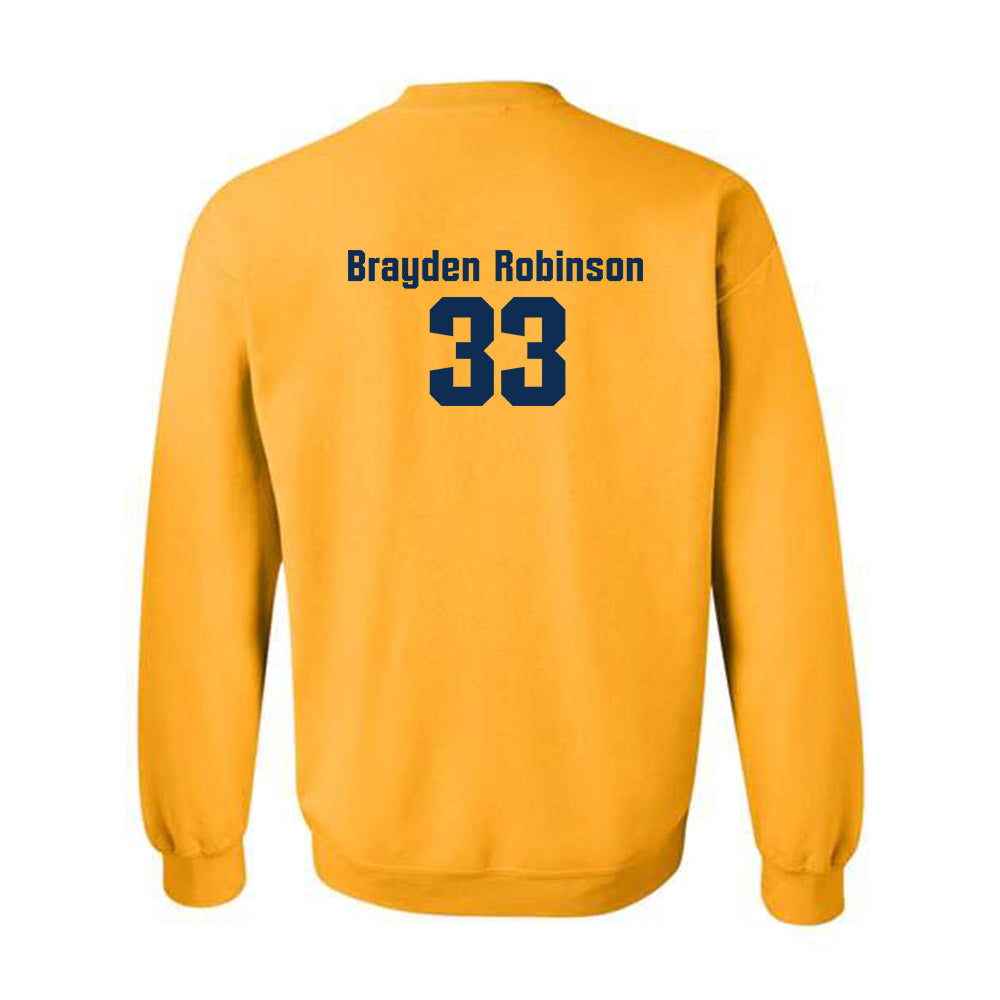 West Virginia - NCAA Baseball : Brayden Robinson - Fashion Shersey Crewneck Sweatshirt-1