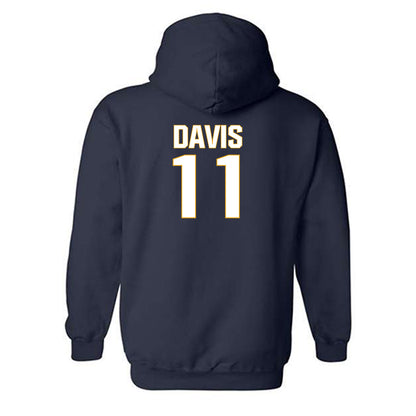West Virginia - NCAA Football : William Davis - Fashion Shersey Hooded Sweatshirt-1