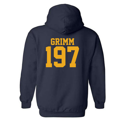 West Virginia - NCAA Wrestling : Coen Grimm - Fashion Shersey Hooded Sweatshirt-1