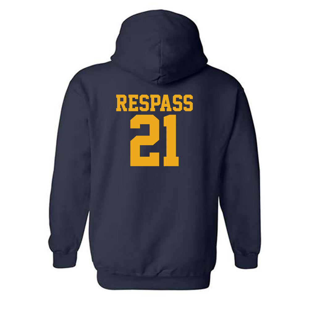 West Virginia - NCAA Women's Soccer : Ajanae Respass - Fashion Shersey Hooded Sweatshirt-1